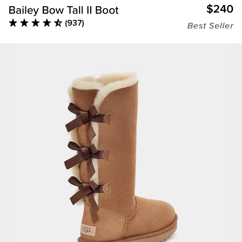Bailey Bow II Tall Ugg Boots in chestnut size 8